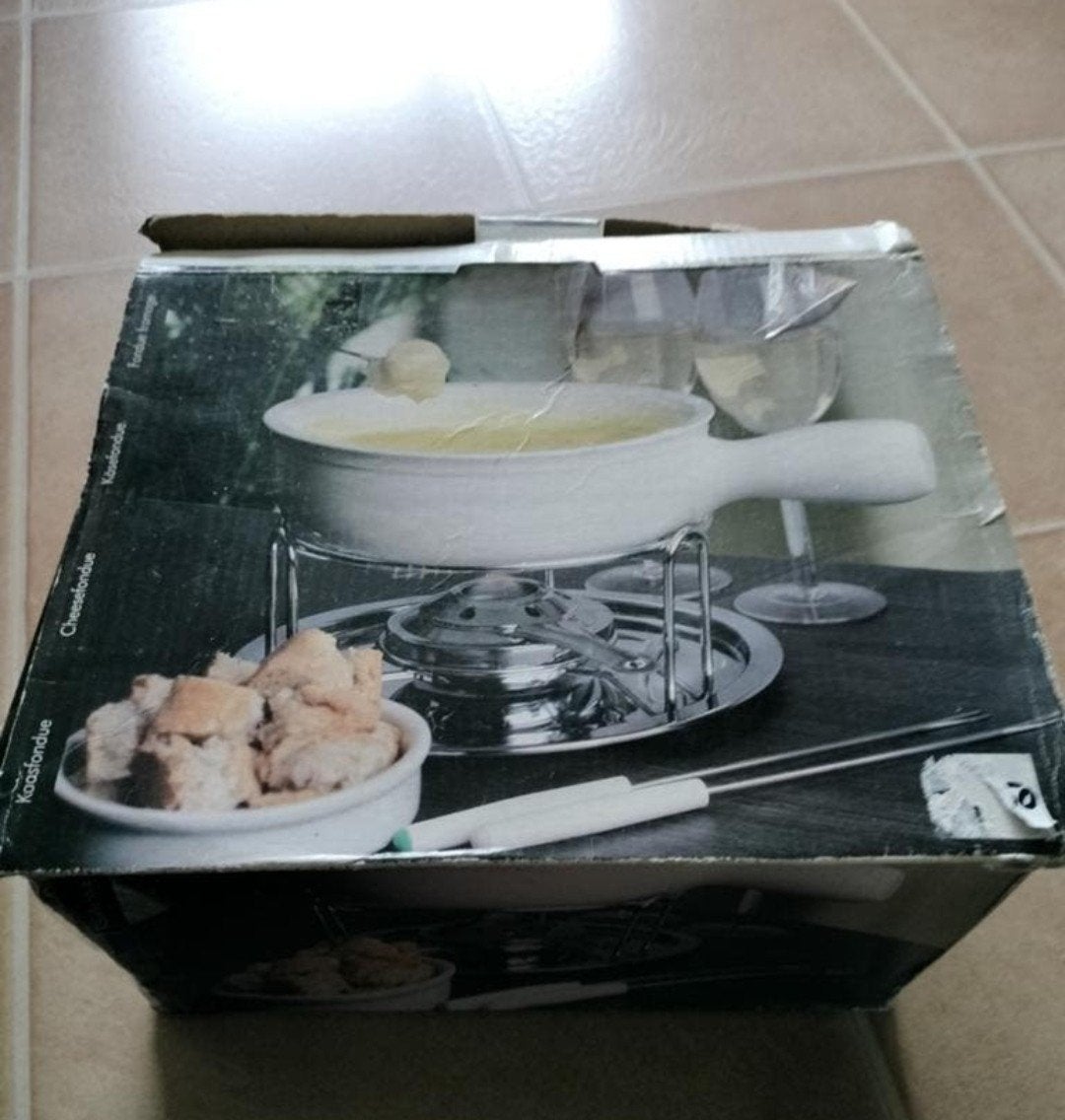 Imperial Houseware Kaasfondueset 11-delig -Zo goed als nieuw, Ophalen of Verzenden, Zo goed als nieuw, Waxinelicht, Fondueset