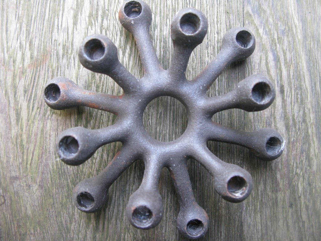 KANDELAAR "SPIDER" DEENS DESIGN  1950 MET DOOS, Gebruikt, Zwart, Ophalen of Verzenden, Metaal