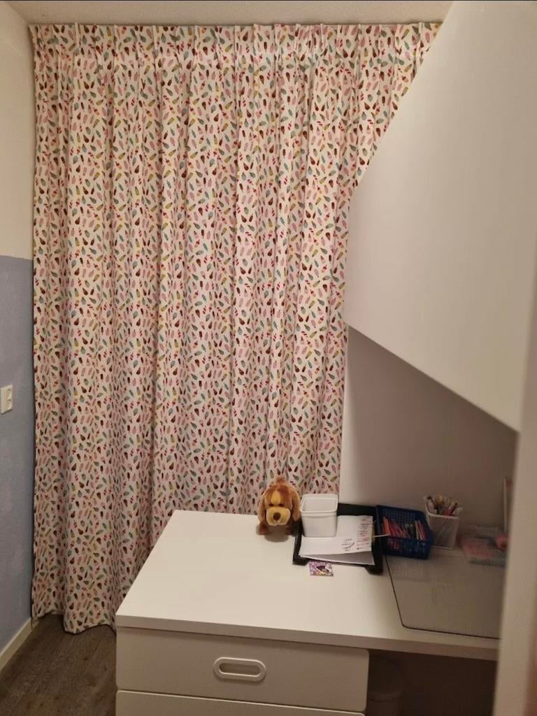 Gordijnen meidenkamer kinderkamer ijsjes, Ophalen, Zo goed als nieuw