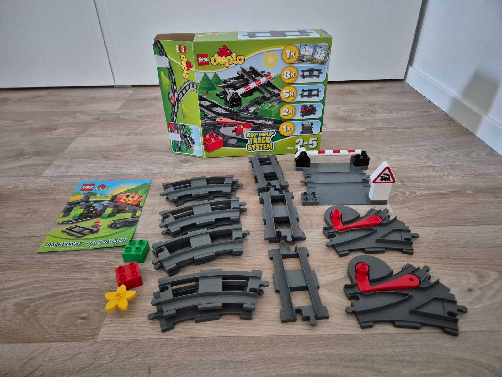 LEGO Duplo 10506 Trein Rails Set met Overweg en Wissels, Gebruikt, Overige thema's, Inclusief doos, Ophalen of Verzenden