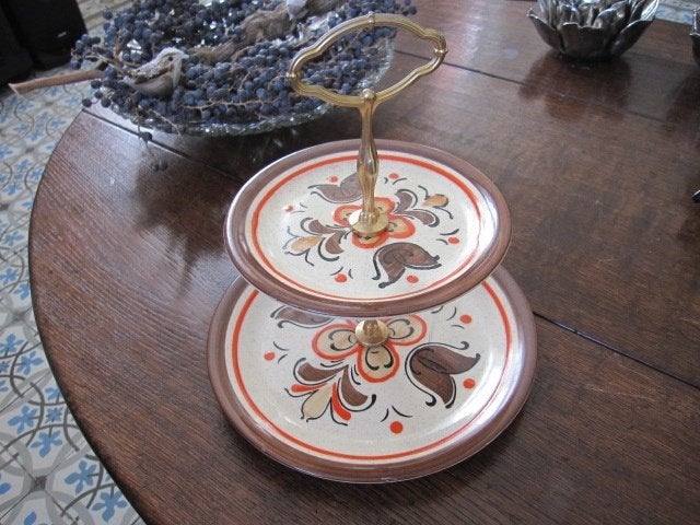 Leuke retro etagere voor bonbons/koekjes/hapjes, high tea, Ophalen of Verzenden, Zo goed als nieuw, Overige stijlen