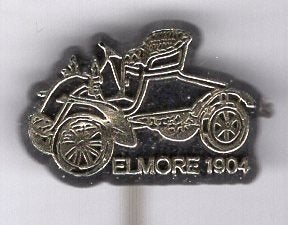 Elmore 1904 goud op zwart oldtimer plastic speldje ( D_146, Ophalen of Verzenden, Zo goed als nieuw, Transport, Speldje of Pin