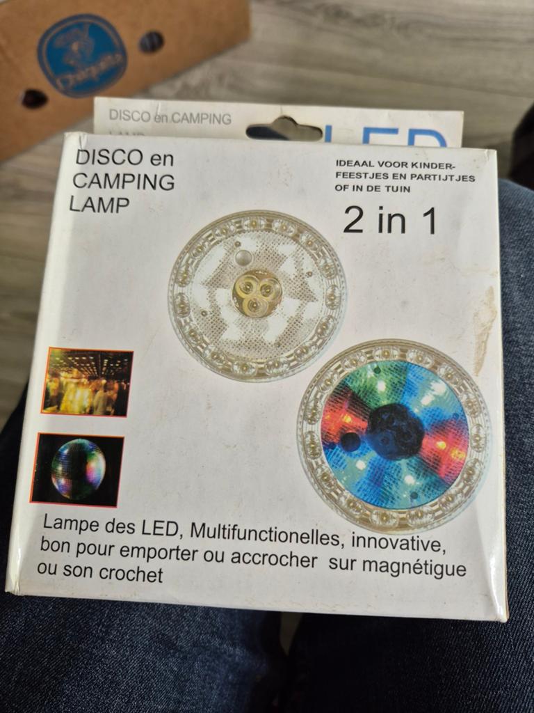 2-in-1 Disco en Camping Lamp - LED Multifunctioneel, Disco, Camping, Feest, Nieuw, Ophalen of Verzenden, Minder dan 50 cm