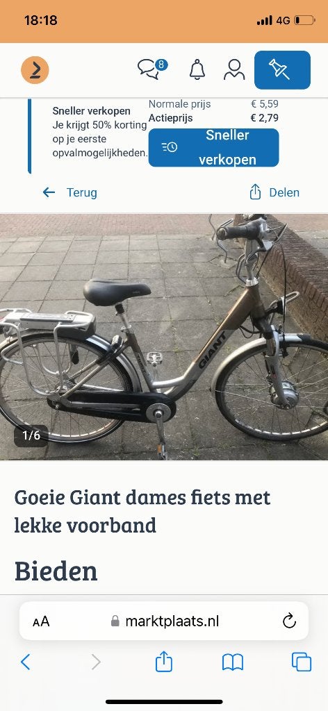 Batavus fiets dame, Gebruikt, 47 tot 50 cm, Versnellingen, Batavus