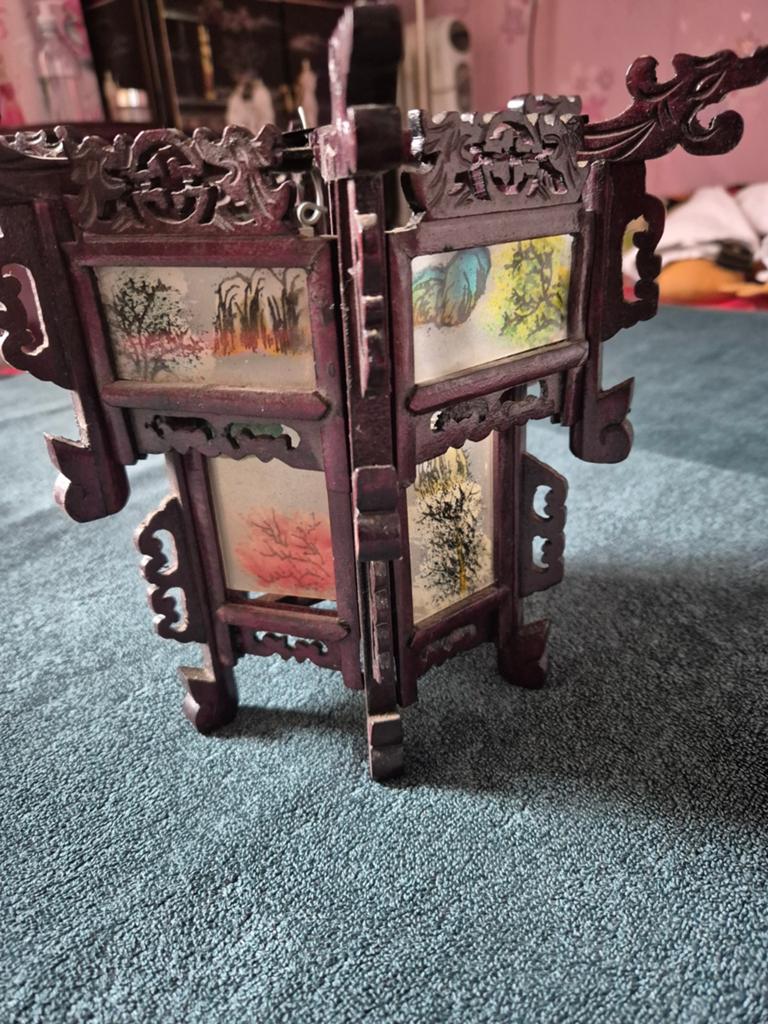 Chinese stijl lamp - Handgesneden hout, Ophalen