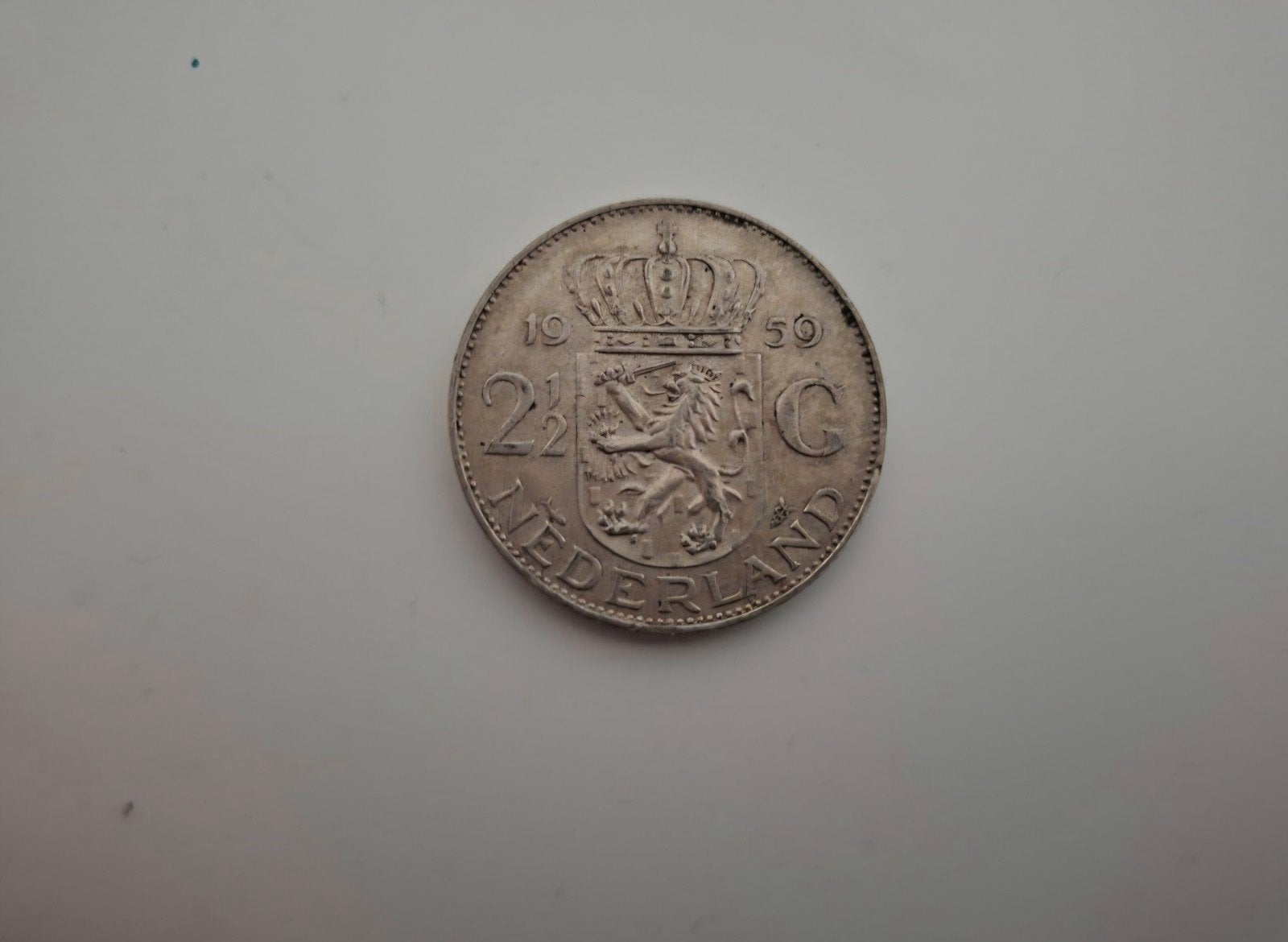 2,5 Gulden 1959 (Zilver), Postzegels en Munten, Koningin Juliana, Zilver, Ophalen of Verzenden, Losse munt