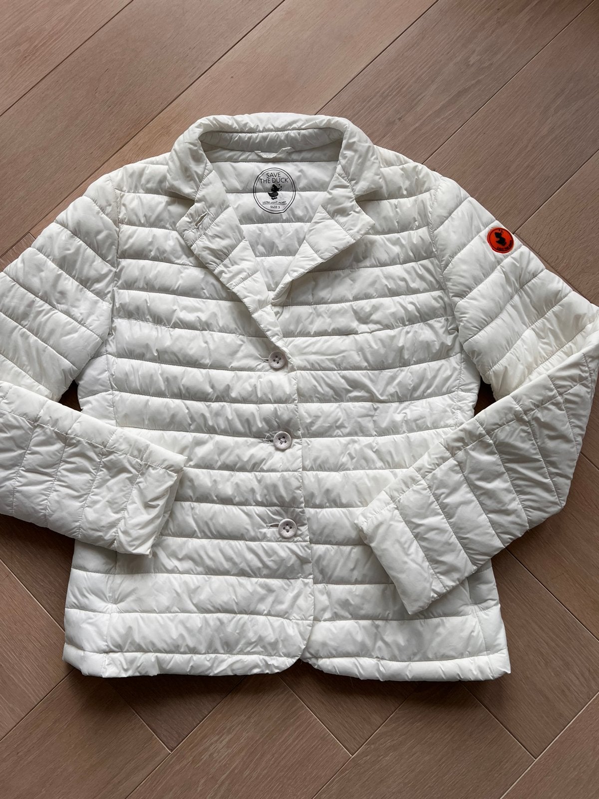 Save the Duck jack mt3 medium, Ophalen of Verzenden, Zo goed als nieuw, Maat 38/40 (M), Wit