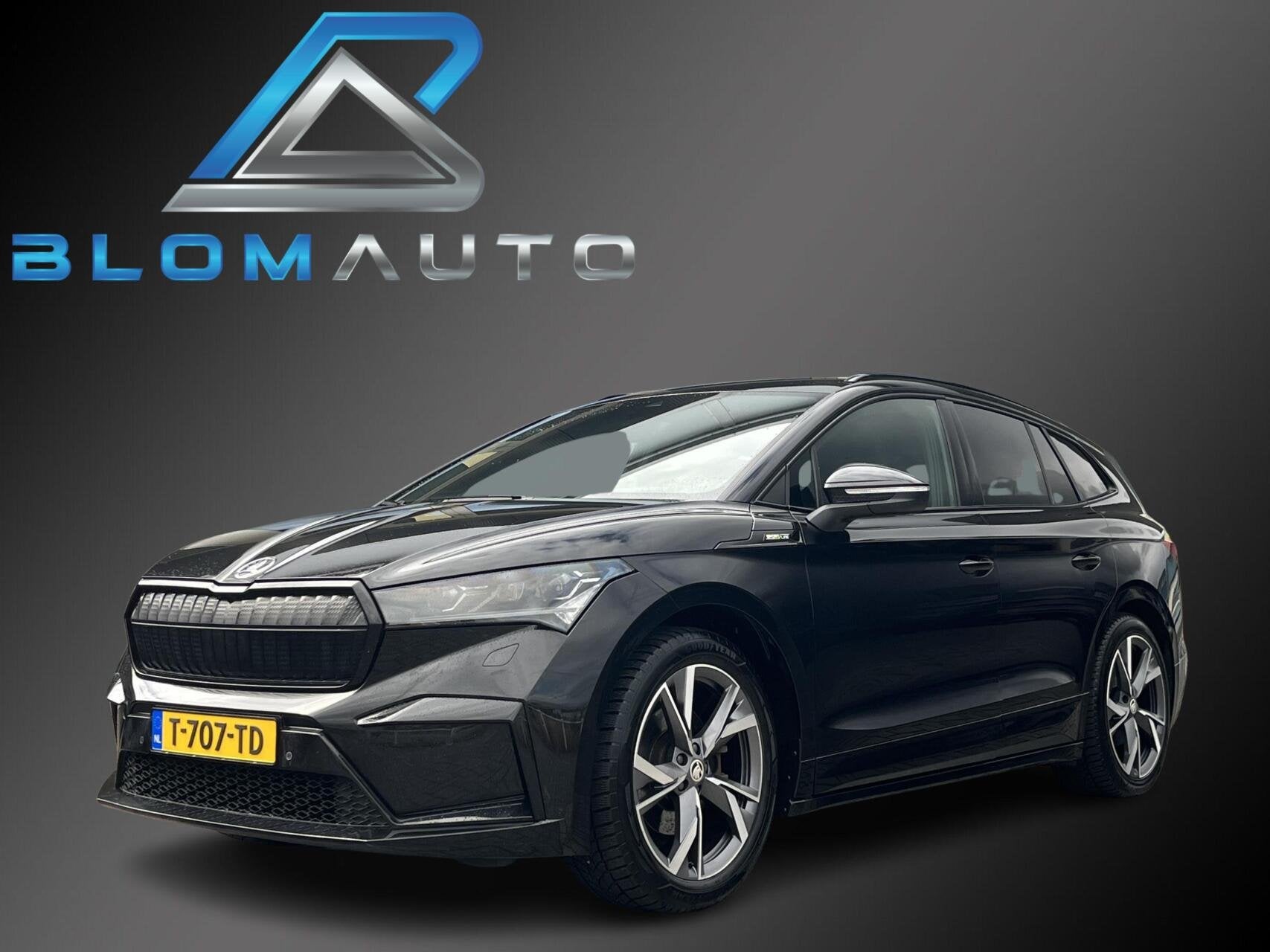 Skoda Enyaq iV 80 Sportline 204PK BTW ACC+TREKHAAK+KEYLESS, Auto's, Achterwielaandrijving, Gebruikt, Zwart, 80 kWh