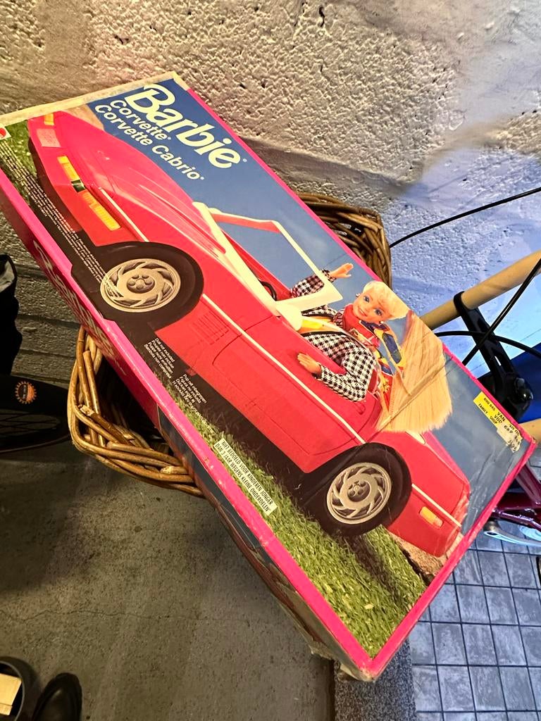 Vintage Barbie Corvette Cabrio - Roze Speelgoedauto, Ophalen of Verzenden, Nieuw