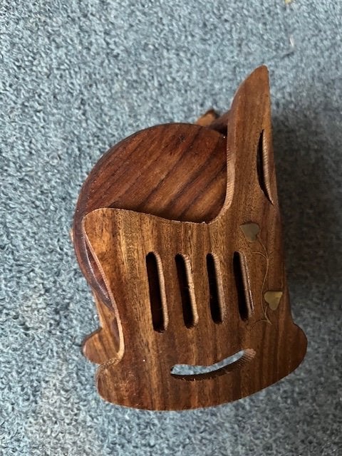 6 Houten onderzetters in een schommelstoel (Indonesie), Ophalen of Verzenden, Nieuw, Bruin, Hout