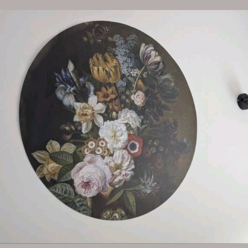 Wandcirkel met bloemenprint. Diameter 100 cm, Ophalen of Verzenden