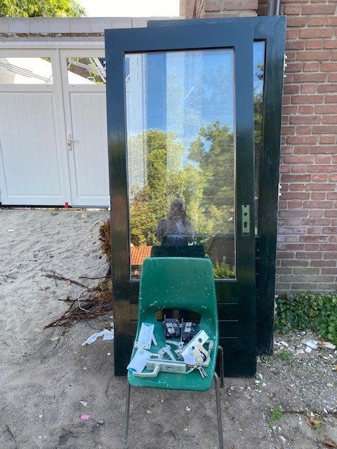 2 hardhouten deuren, Ophalen, Gebruikt, 80 tot 100 cm, Buitendeur