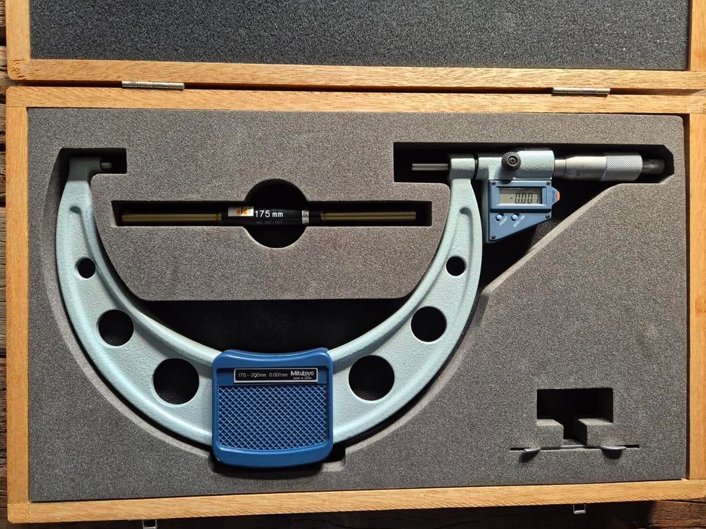 Digitale Mitutoyo buitenmicrometer schroefmaat 175-200 mm, Ophalen of Verzenden, Zo goed als nieuw