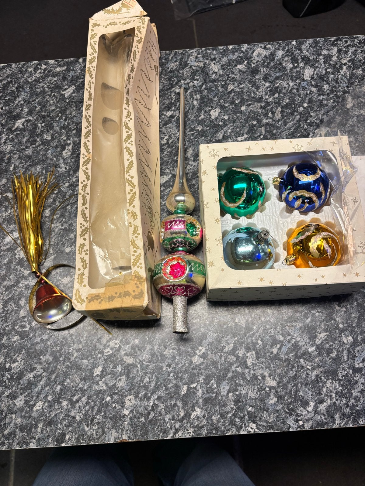 Antieke kerstballen en piek, Diversen, Ophalen of Verzenden