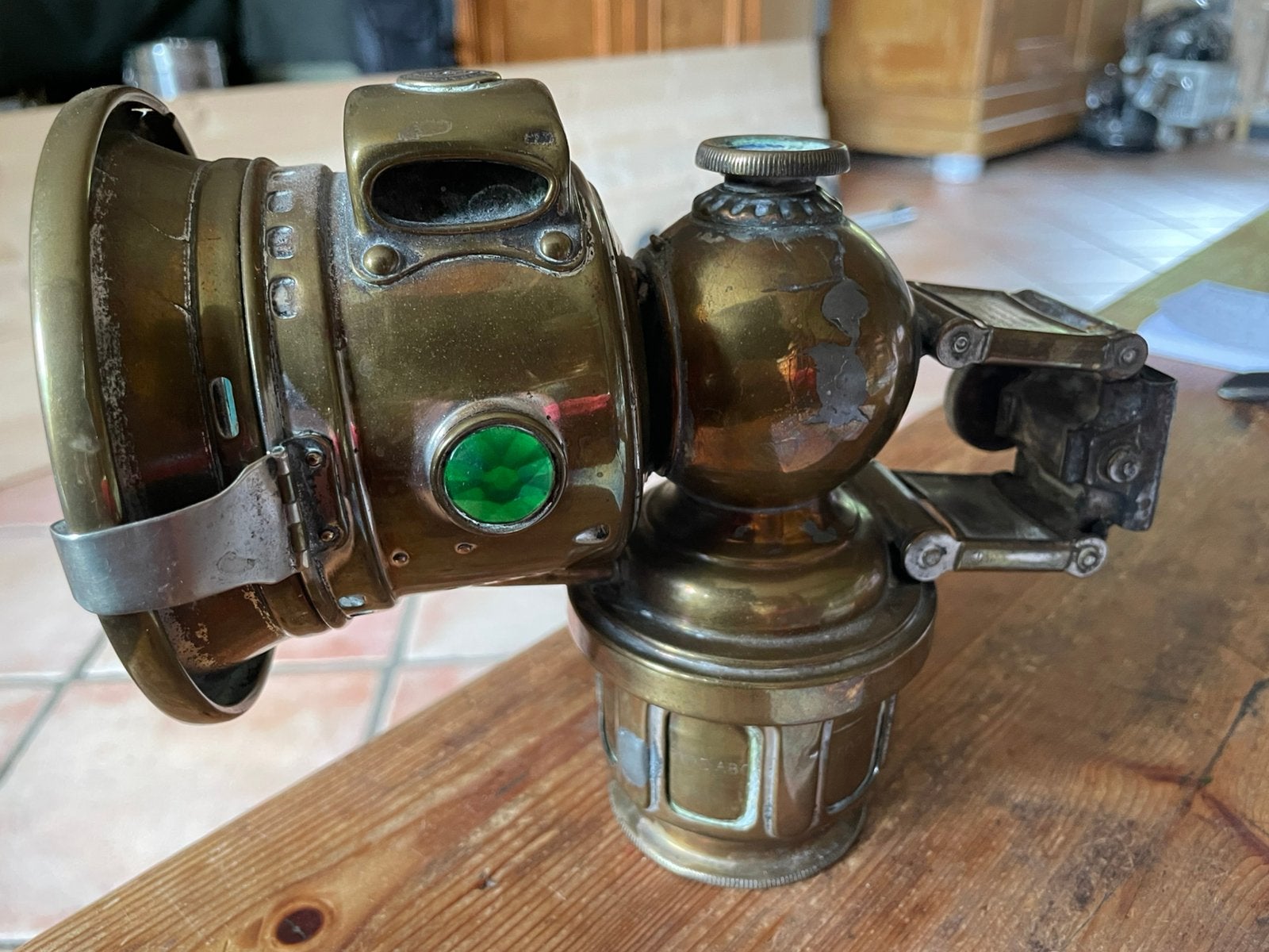 antieke fiets lamp, Ophalen