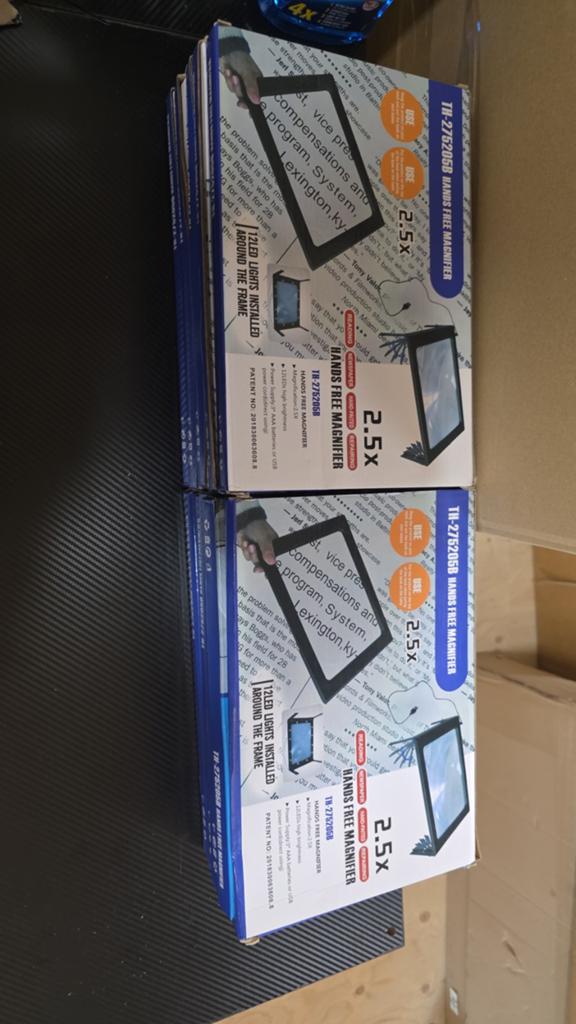Partij 10 stuks Nieuwe Handsfree Vergrootglazen 2.5x met LED, Hobby en Vrije tijd, Vergrootglazen, Loepen en Loeplampen, Ophalen of Verzenden