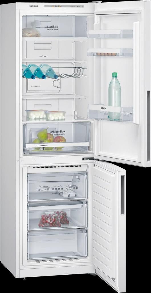 Siemens Koel Vries combinatie kast No Frost Hyper Fresh LED, Ophalen, 200 liter of meer, 60 cm of meer, Met aparte vriezer