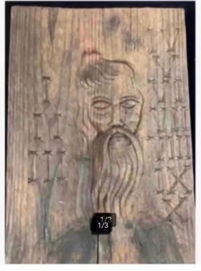 Brocante paneel Hout, Mozes, 10 geboden, 36 x 26 x 3 cm, Ophalen of Verzenden