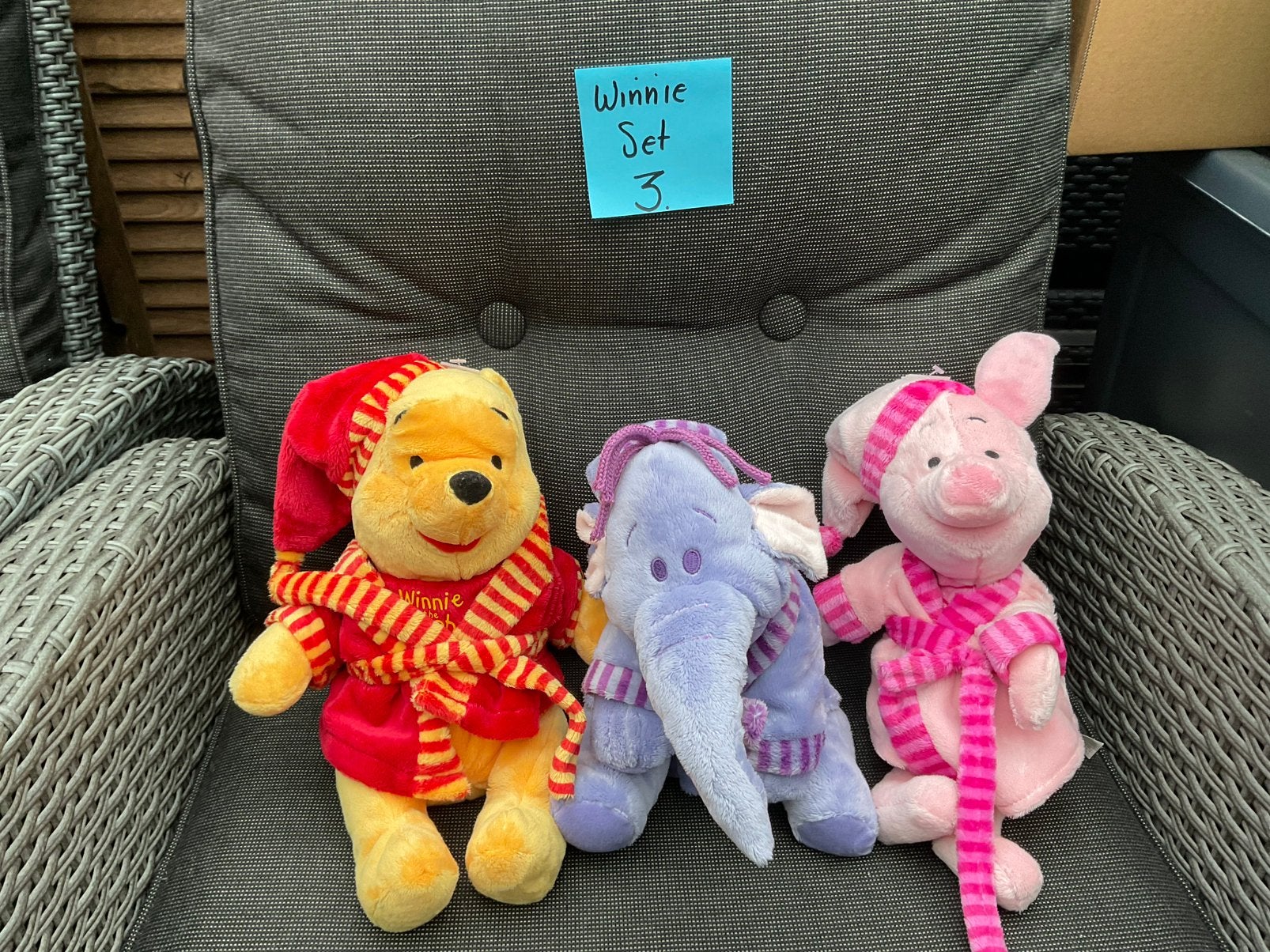 3 Disney Winnie the Pooh, Lollifantje Knorretje badjas, Verzamelen, Ophalen, Winnie de Poeh of vrienden, Nieuw, Knuffel