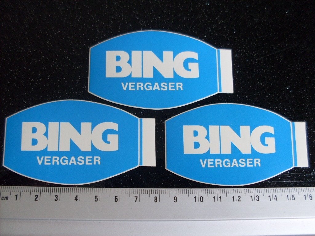3x sticker bing vergaser logo, Verzenden, Zo goed als nieuw, Merk