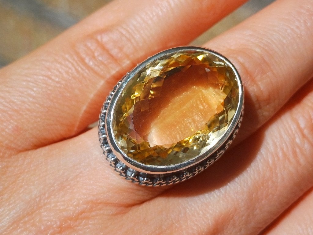 Vanoli 925 zilveren ring met prachtige citrien maat 18,25, Sieraden, Tassen en Uiterlijk, Ringen, Daiva1973@hotmail.com, 18 tot 19