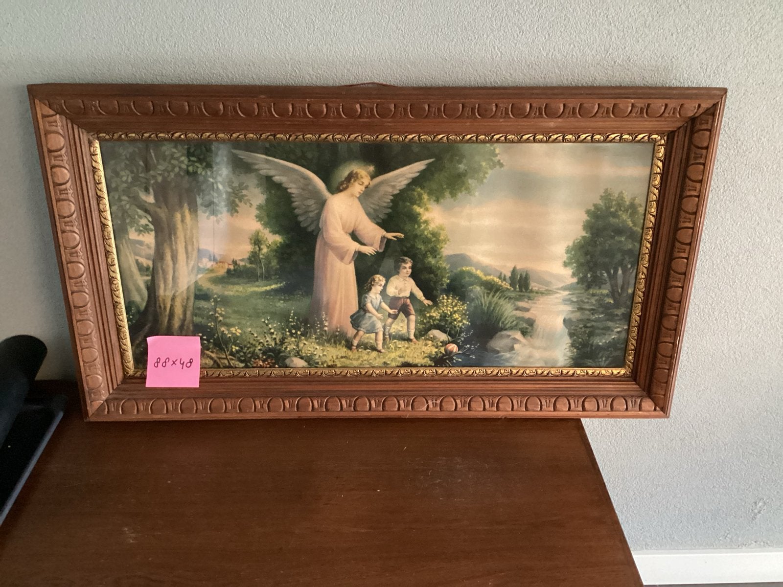 Vintage Schilderij: Beschermengel met Kinderen, Ophalen