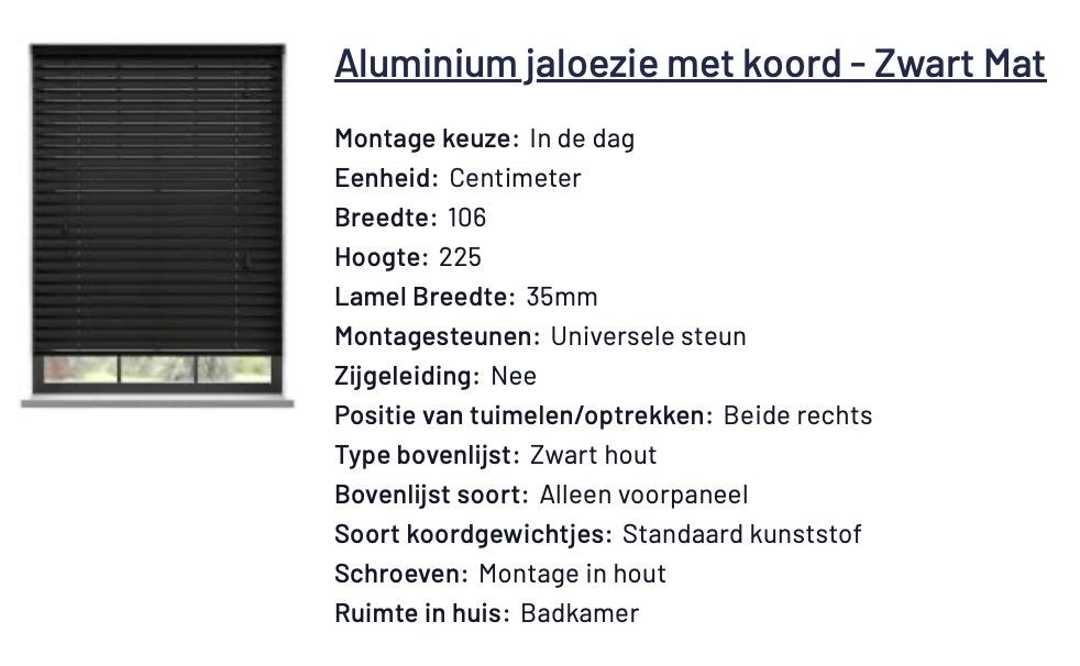 Aluminium jaloezie (NIEUW), Ophalen of Verzenden, Nieuw
