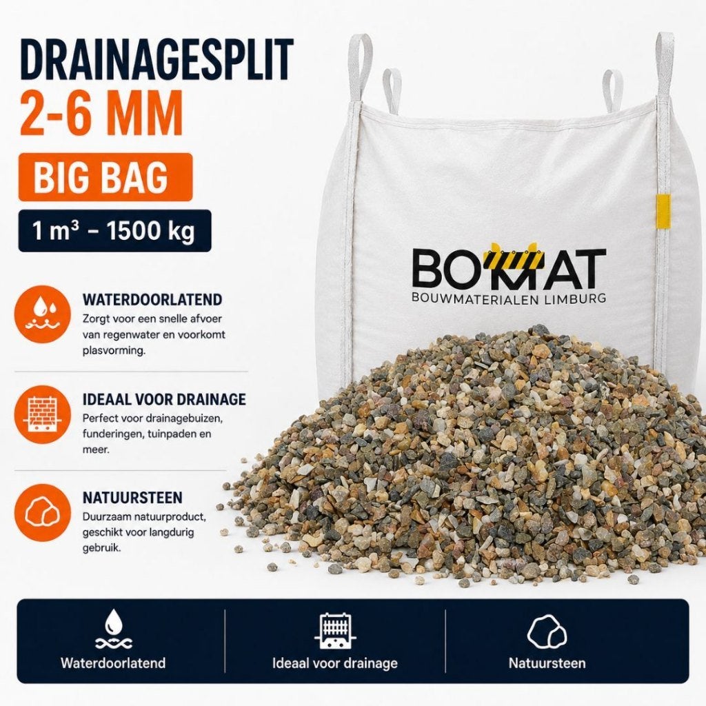 Drainagesplit 2-6 mm | Big Bag 1 m³ 1500 kg, Overige materialen, Nieuw, Ophalen of Verzenden, Split