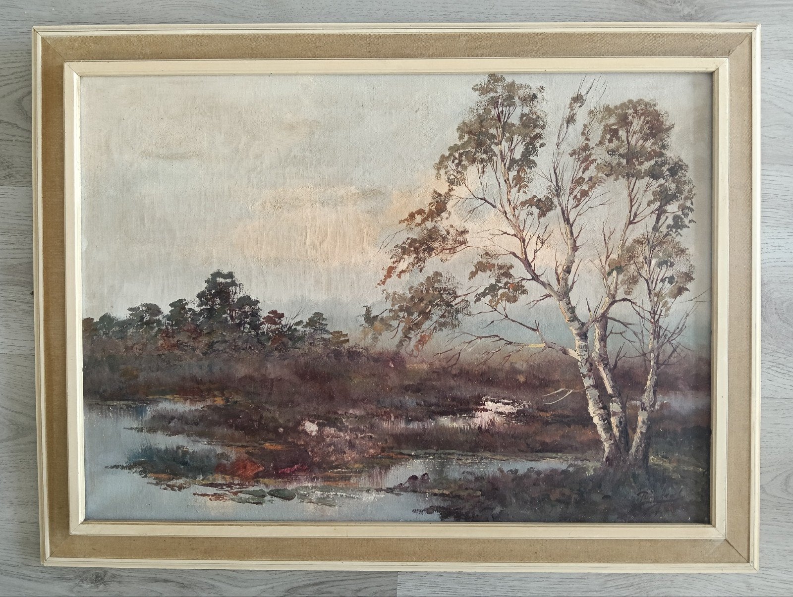 Pierre Jacobs (1916-1963) Landschap met bosven, Ophalen of Verzenden, Impressionistisch, Landschap, Doek
