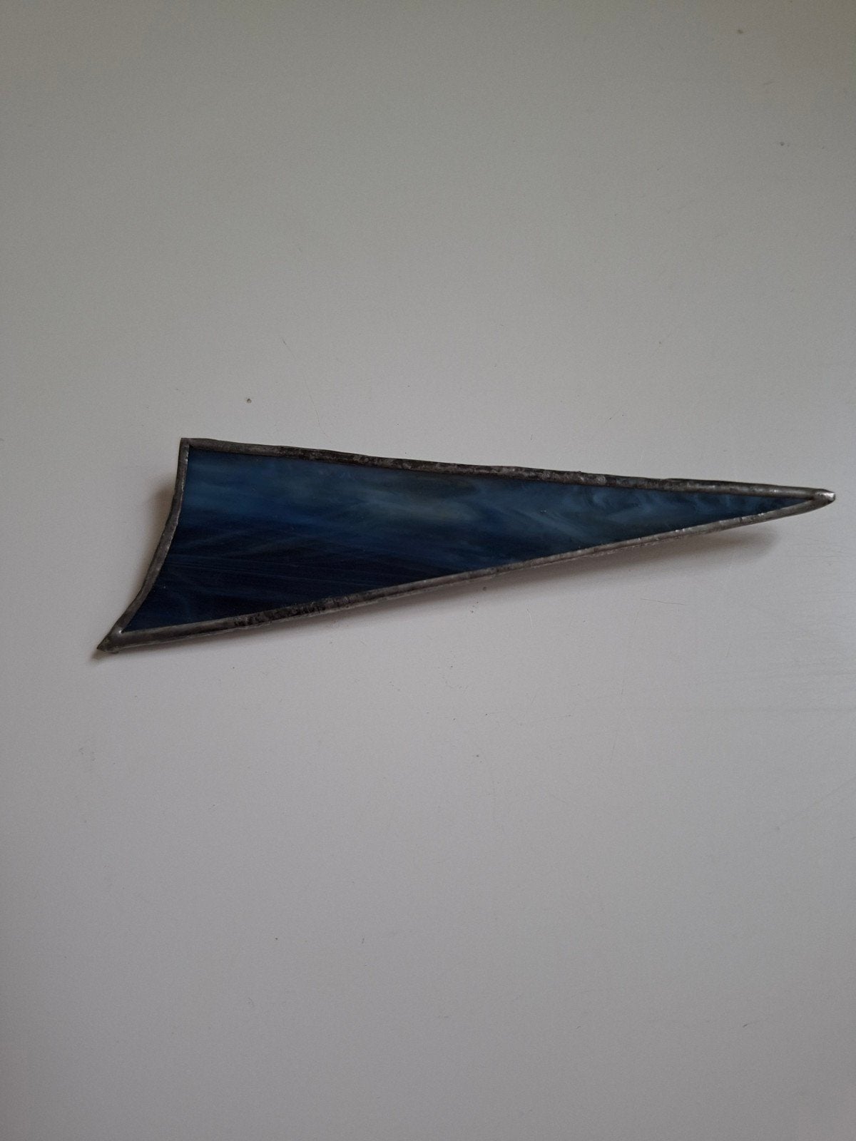 Unieke handgemaakte broche van glas in lood, Sieraden, Tassen en Uiterlijk, Overige materialen, Blauw, Ophalen of Verzenden, Zo goed als nieuw