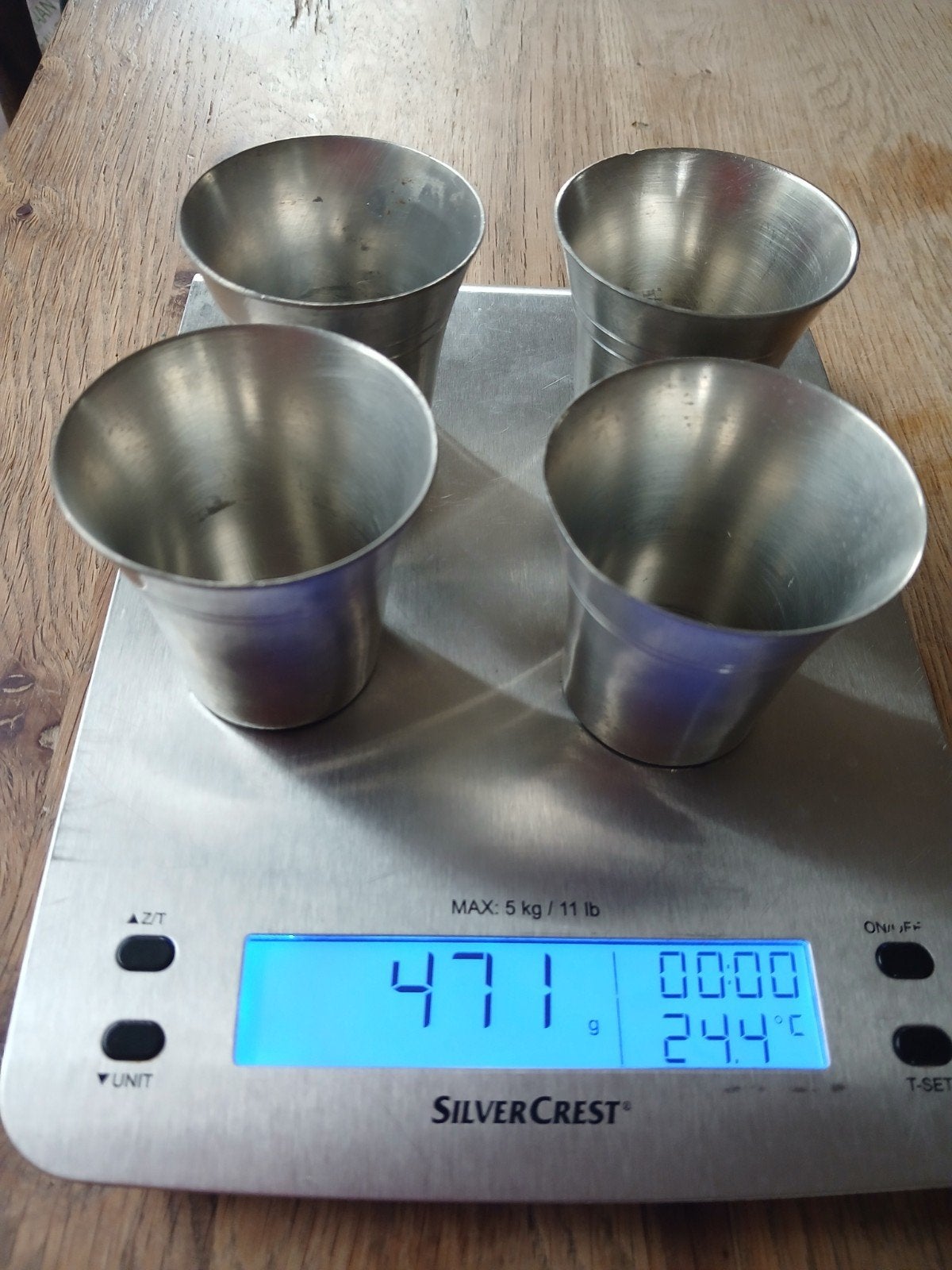 4 shot glaasjes tin, Antiek en Kunst, Ophalen of Verzenden