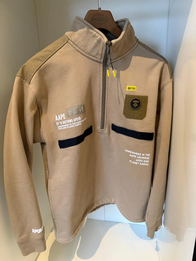 AAPE by A Bathing Ape trui met rits, maat S, Kleding | Heren, Ophalen of Verzenden, Zo goed als nieuw, Maat 48/50 (M), Beige