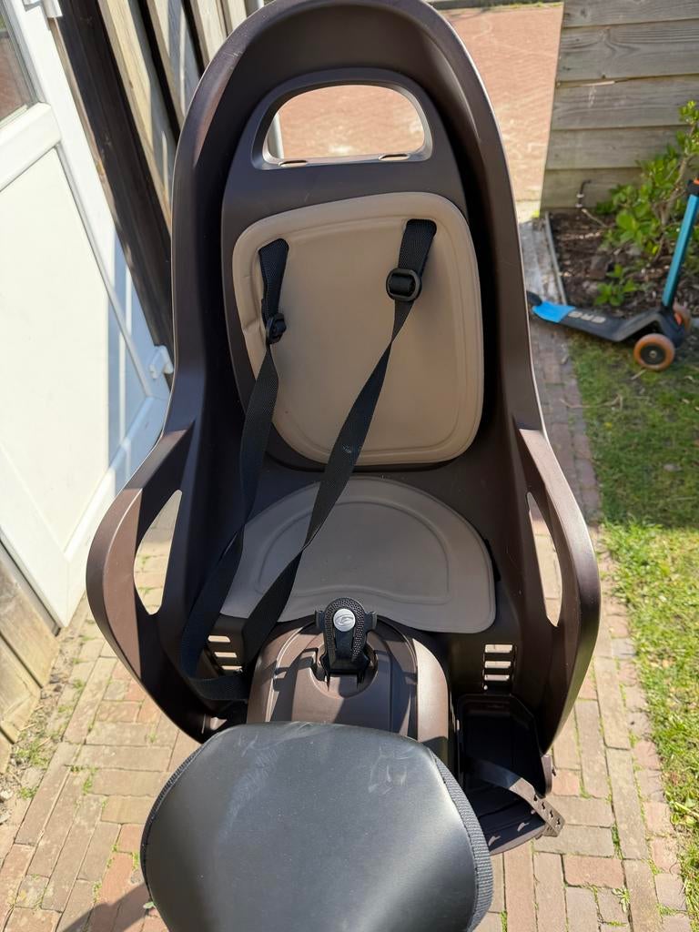 Polisport Fietsstoeltje Achterzitje Bruin, Achterzitje, 9 t/m 18 kg, Ophalen of Verzenden, Gebruikt