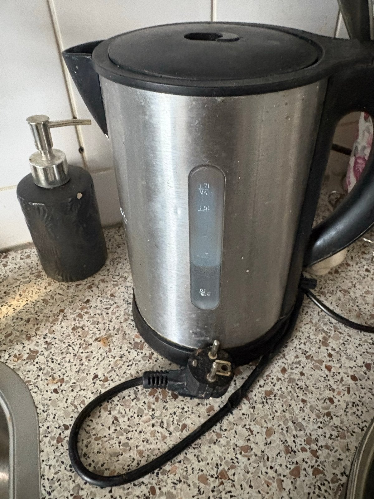 Gebruikte RVS Waterkoker - 1.7L, 1 tot 2 liter, Ophalen of Verzenden, Gebruikt, Rvs