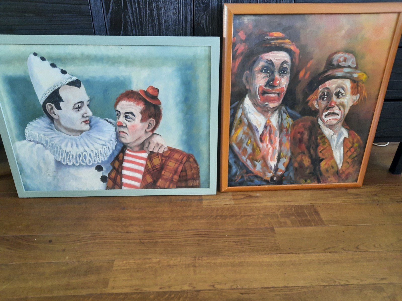 2x Olieverf Schilderijen Clowns - Gemma Peereboom, Ophalen of Verzenden, Zo goed als nieuw, Schilderij, Oorspronkelijke maker