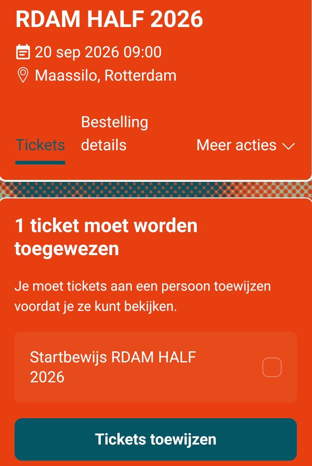Ticket voor RDAM HALF 2026, Tickets en Kaartjes, Sport | Overige, Eén persoon, Juli