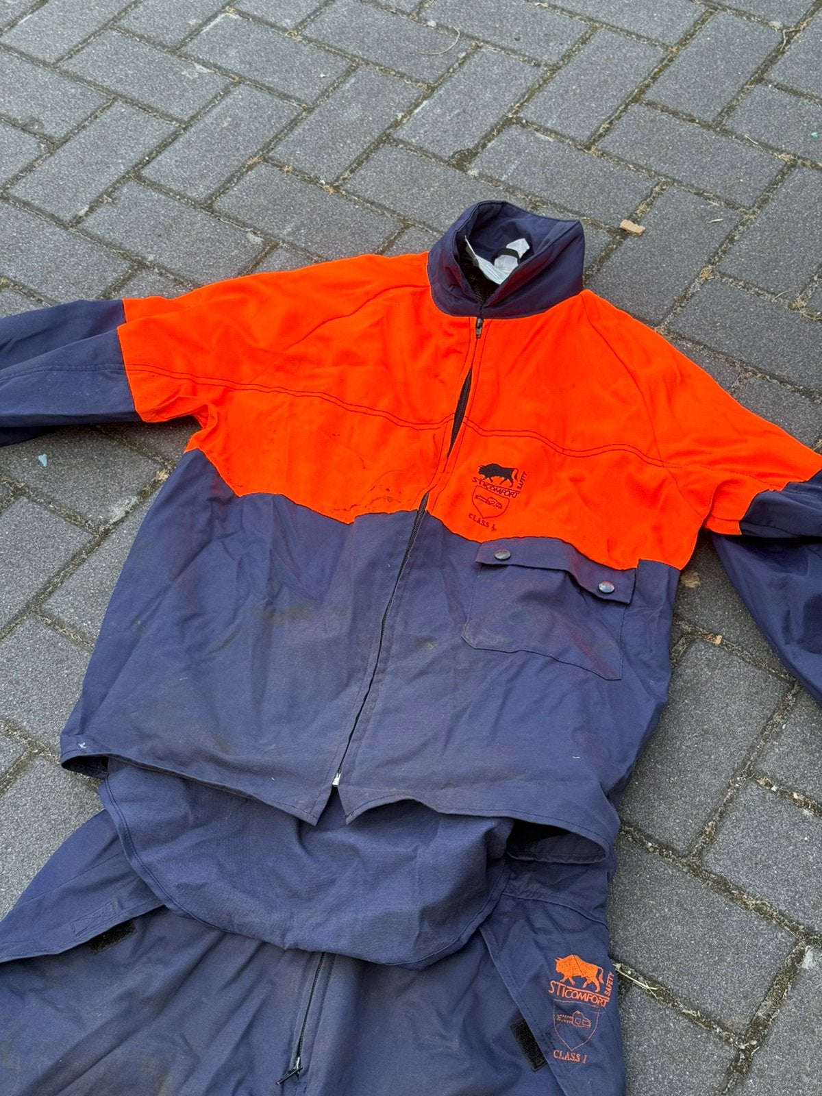 Zaagpak  overal met jas Sti comfort saftey, Ophalen of Verzenden, Gebruikt, Heren, Jas