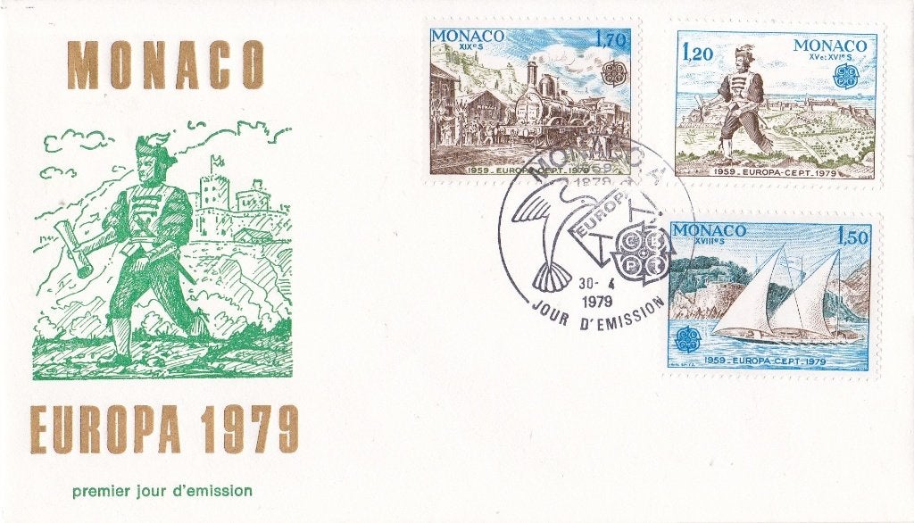 Europa/CEPT - FDC - 1979 – Monaco, Postzegels en Munten, Ophalen of Verzenden, Onbeschreven, Europa