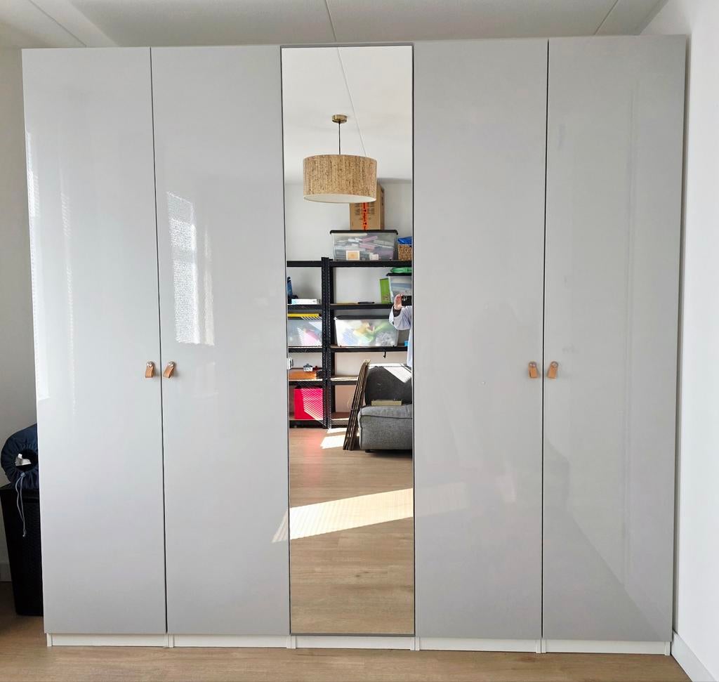 IKEA PAX Kast Hoogglans Grijs - Zo goed als nieuw, 200 cm of meer, Overige materialen, Zo goed als nieuw, 200 cm of meer