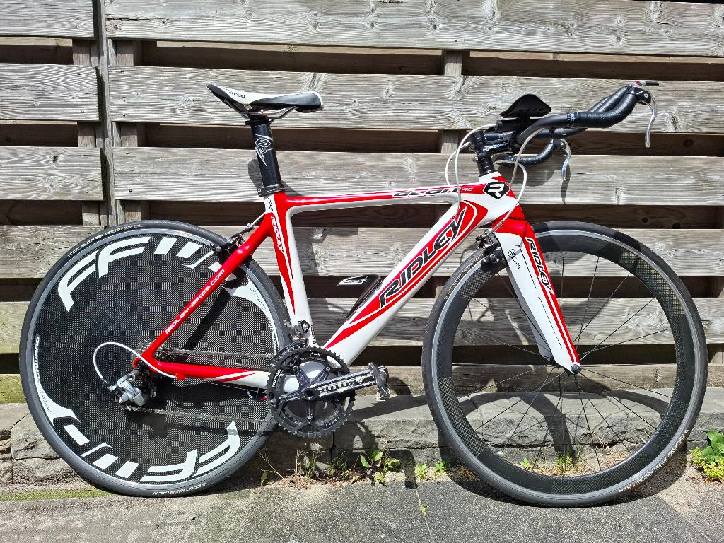 Tijdrit/Triatlonfiets Ridley Dean RS + nwe cassette/ketting, 28 inch, Gebruikt, Carbon, Velgrem