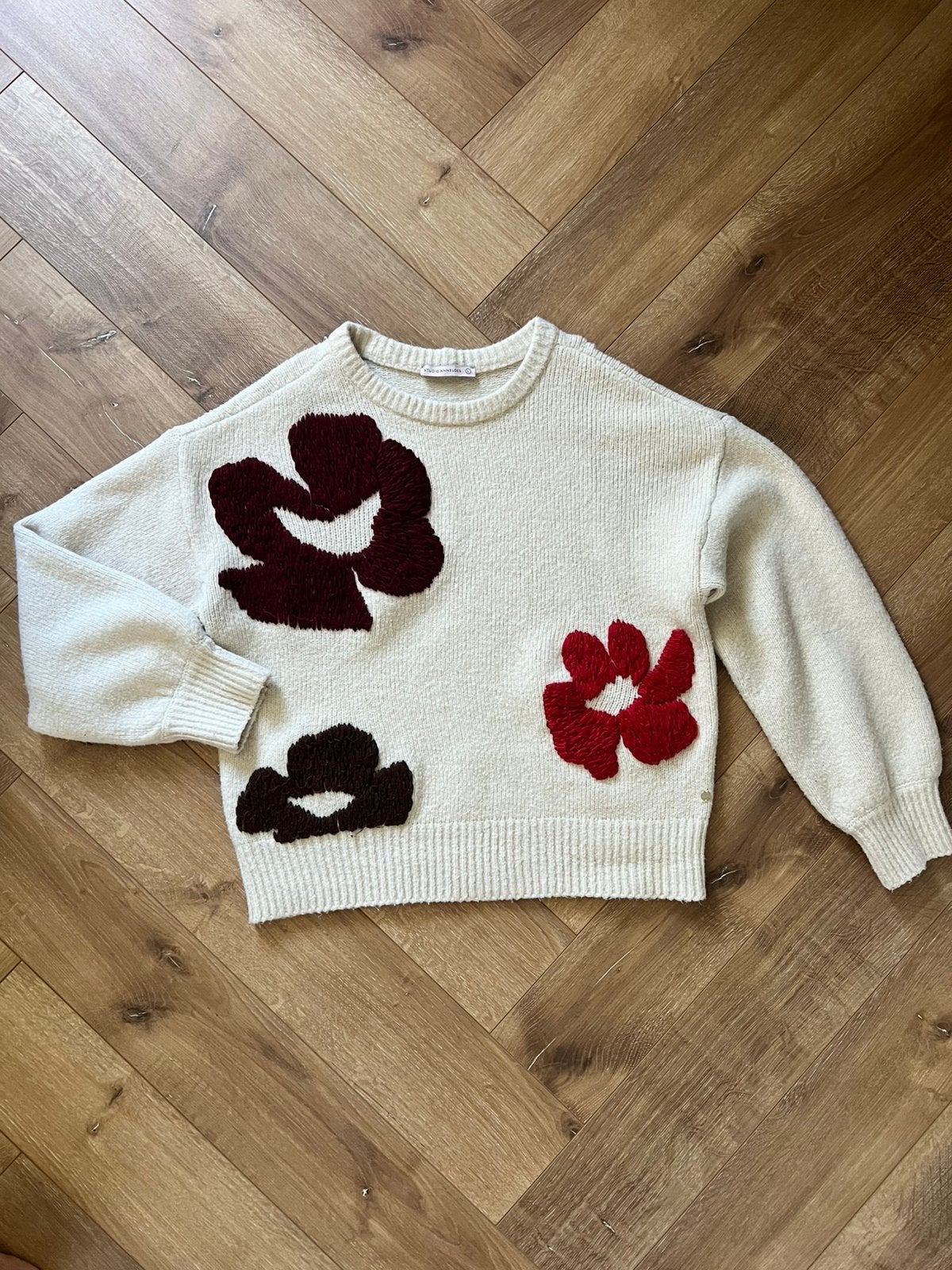 Studio anneloes nour flower pullover trui  L kit merlot/rood, Verzenden, Maat 42/44 (L), Zo goed als nieuw, X