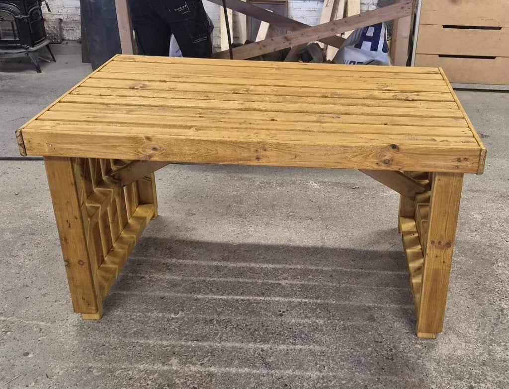 Tafel / tuintafel van pallethout, Tuin en Terras, Tuintafels, Ophalen, Nieuw, Rechthoekig, Hout