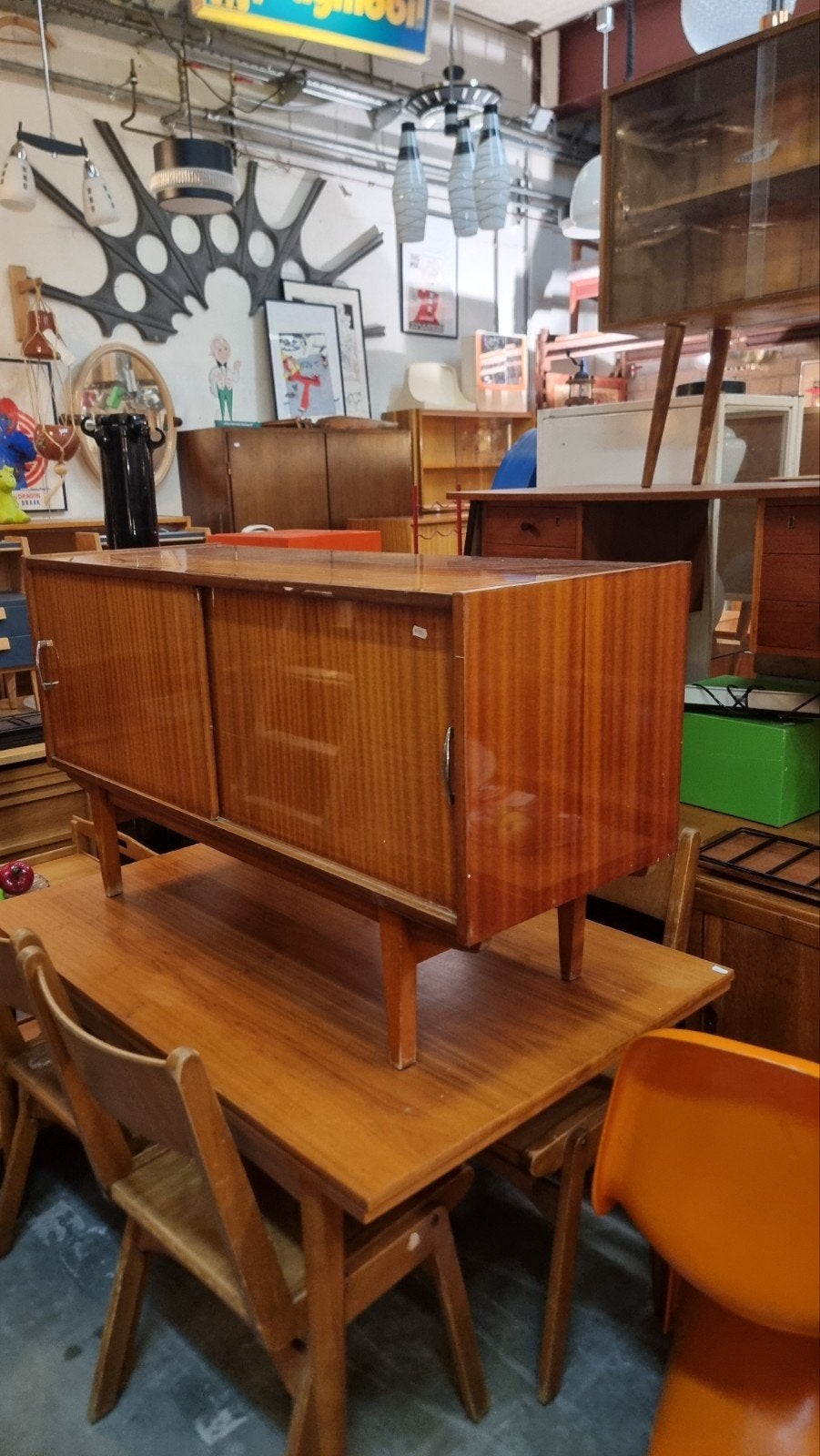 vintage dressoir met schuifdeuren Jaren 60, Ophalen of Verzenden, ,, ,, ,