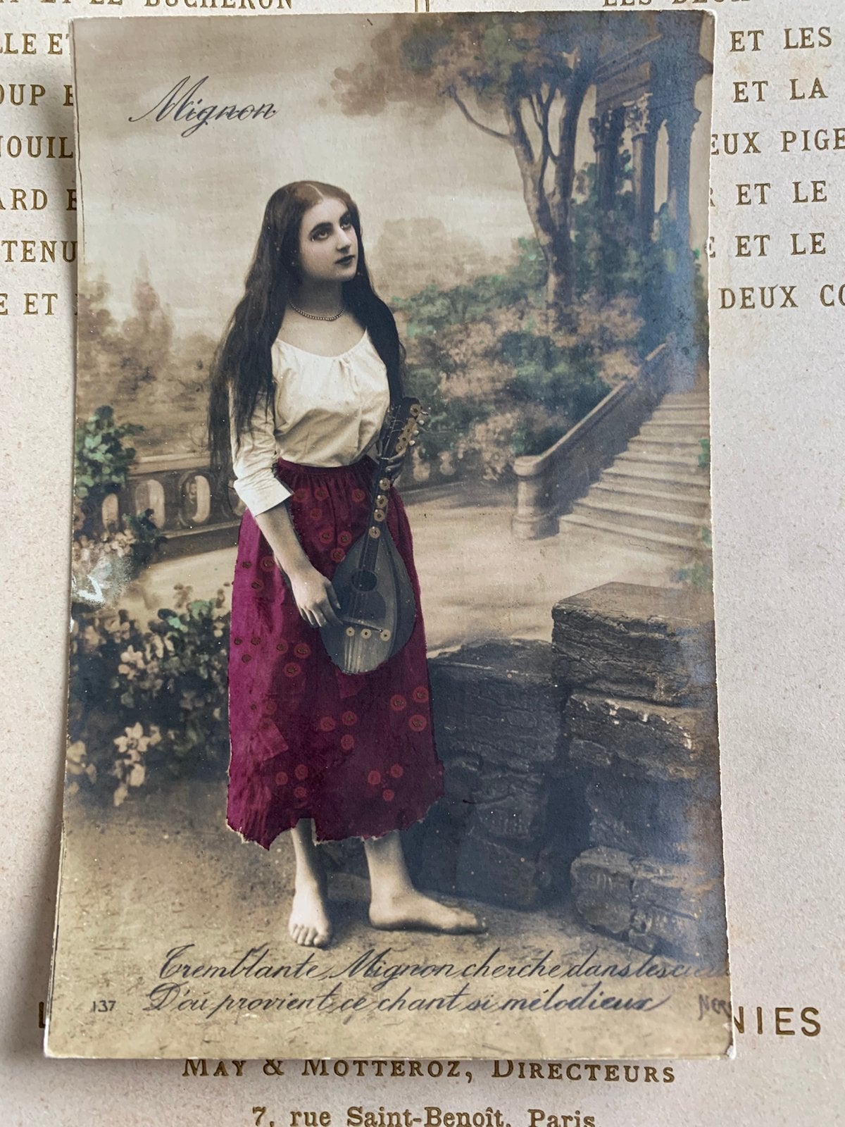 Mignon - dame met lang haar, Ophalen of Verzenden, Voor 1920, Gelopen, Overige thema's