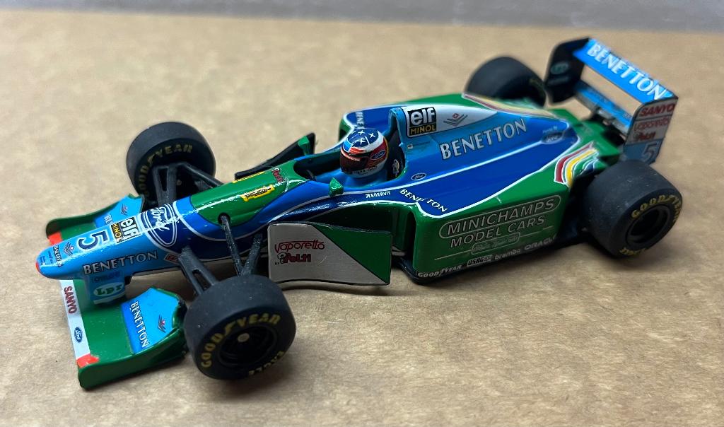 1:43 Minichamps Benetton Ford ,  Michael Schumacher, F1 1994, Hobby en Vrije tijd, Modelauto's | 1:43, Ophalen of Verzenden, Gebruikt