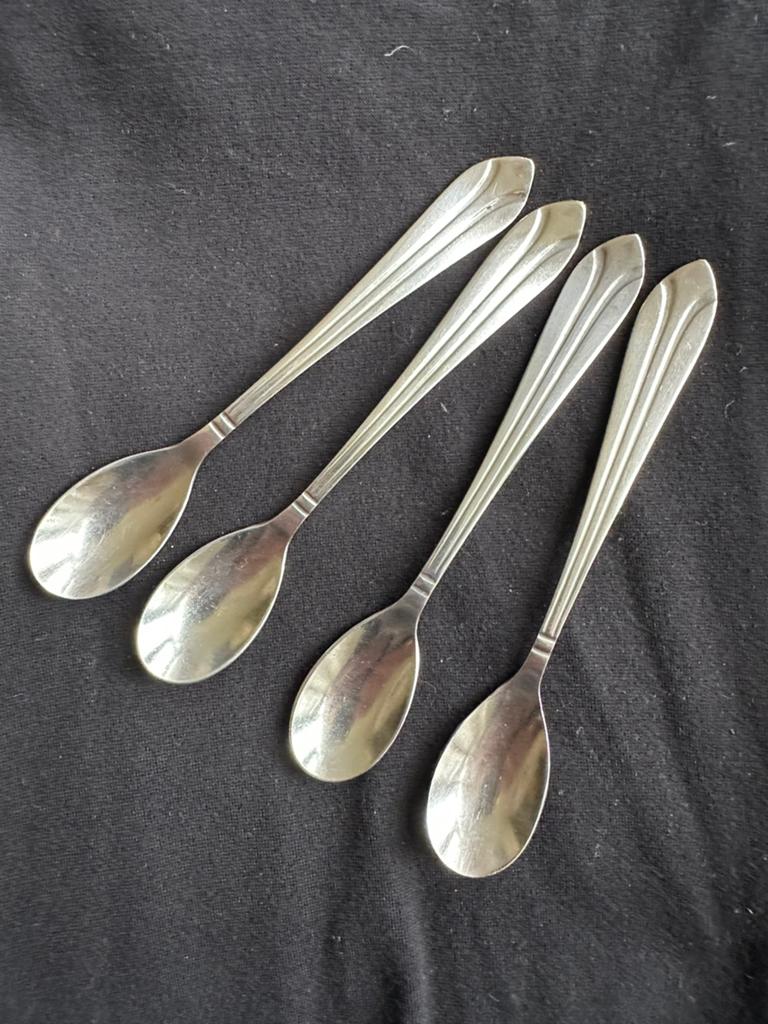 4 vintage verzilverde SOLA lepeltjes Z SOLA 90, Antiek en Kunst, Ophalen of Verzenden