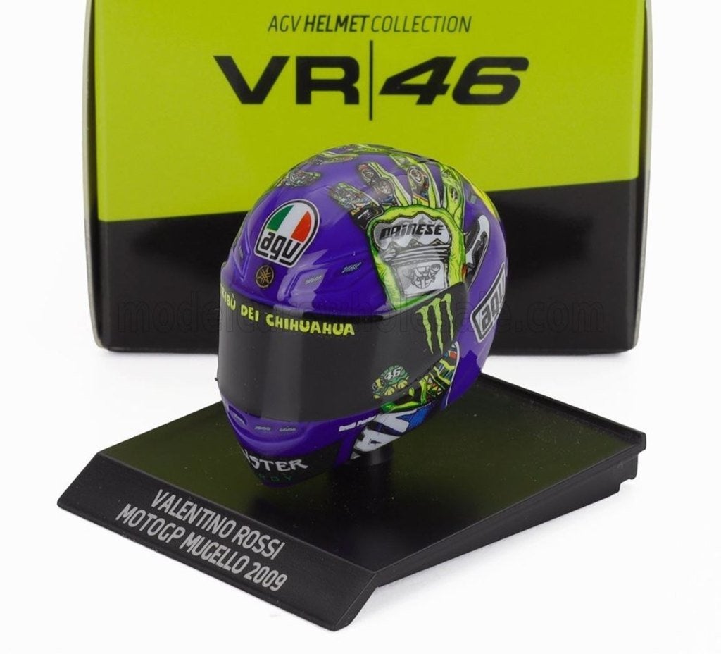 Valentino Rossi AGV helmet MotoGP Mugello 2009 1:10, Aachen, Overige typen, Nieuw, Ophalen of Verzenden