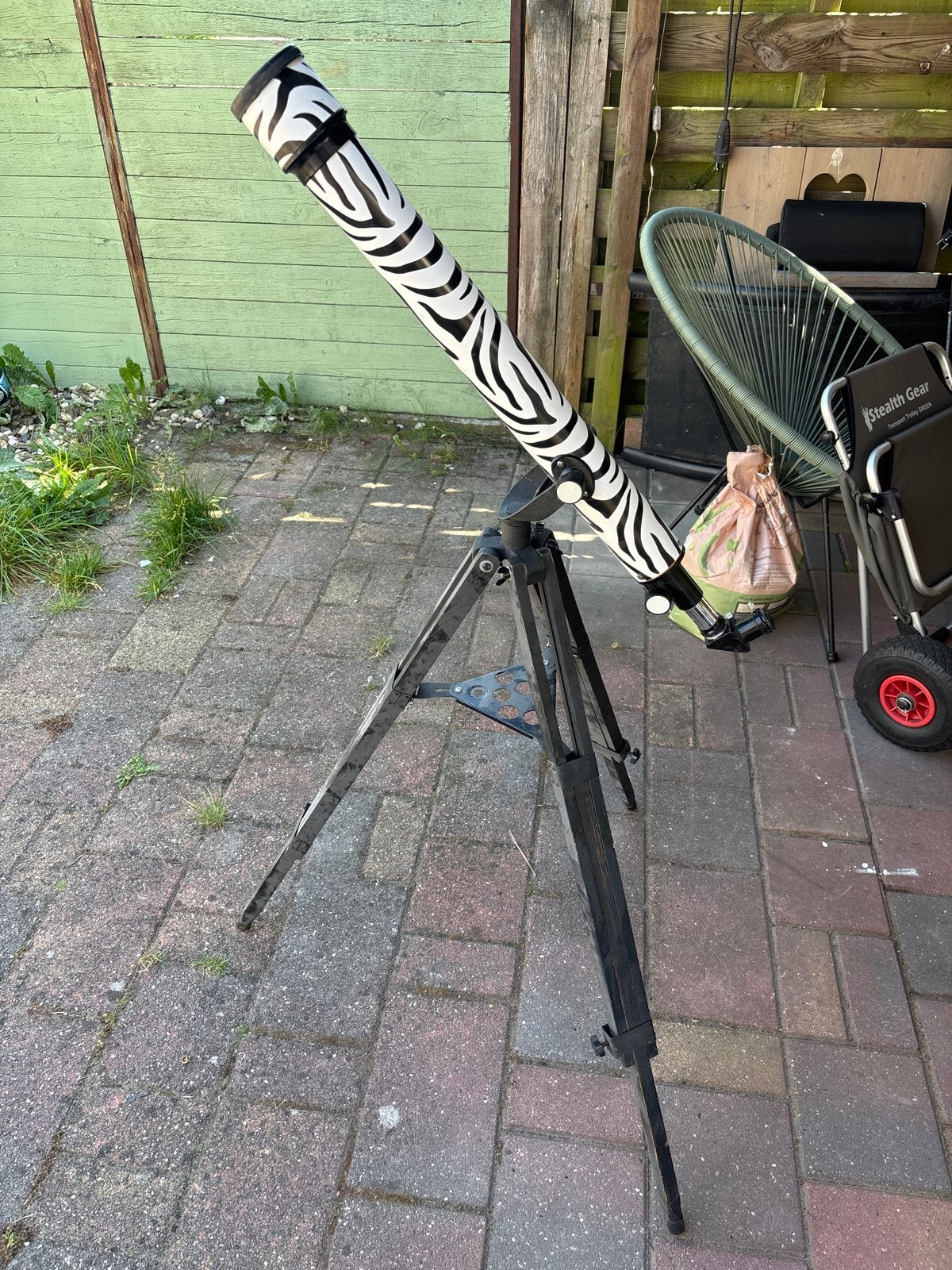 Telescoop met statief - Zebra print, Ophalen, Gebruikt, Lenzentelescoop (refractor), Met statief