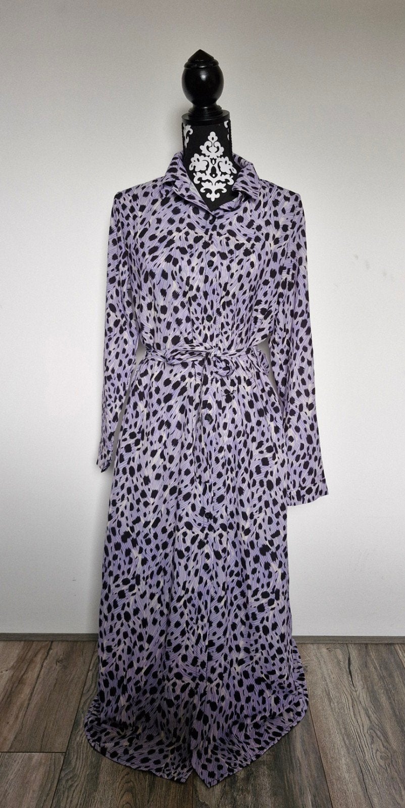 Musthaves by Elja jurk met split en ceintuur L/XL, Verzenden, Paars, Maat 46/48 (XL) of groter, Musthaves by Elja