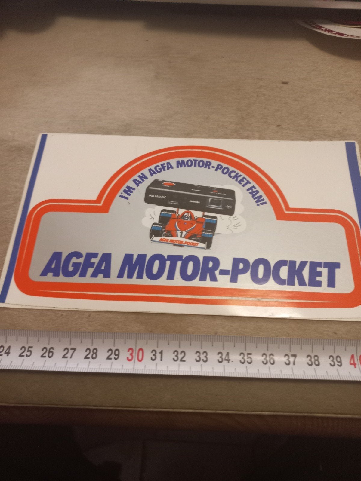 Vintage Agfa Motor-Pocket Fan Sticker, Ophalen of Verzenden